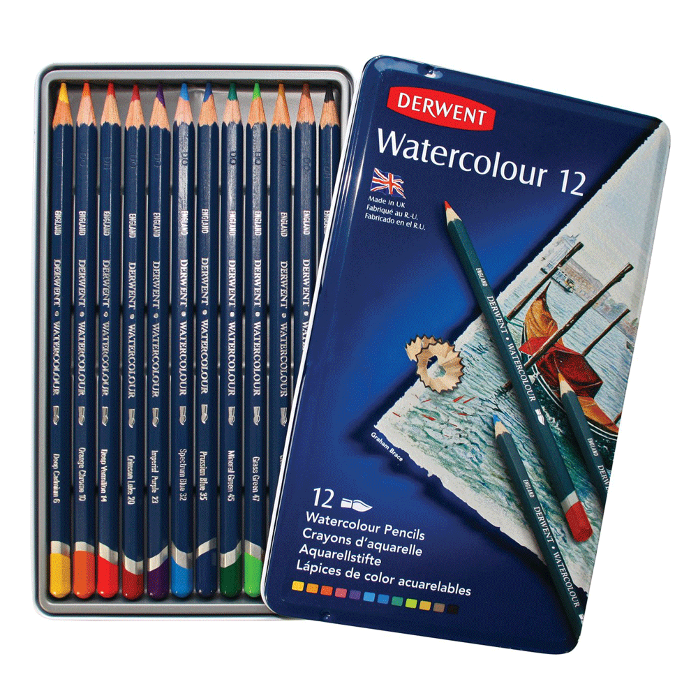 Acuarella - culori acrilice, accesorii papetarie, pensule, carioci si markere etc Seturi creioane Derwent Watercolour - 12 - Seturi creioane Derwent Watercolour profesionale din categoria Office Supplies > Office Instruments > Writing & Drawing Instruments > Pens & Pencils > Pencils > Art Pencils, excelent pentru proiecte artistice si craft, disponibil online cu livrare rapida