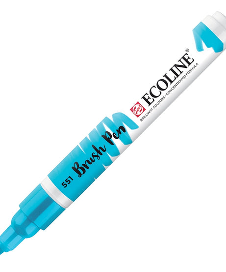Carioci Ecoline Brush Pen - Pastel blue -  din categoria , ideal pentru scoala si teme zilnice, produs original disponibil din stoc