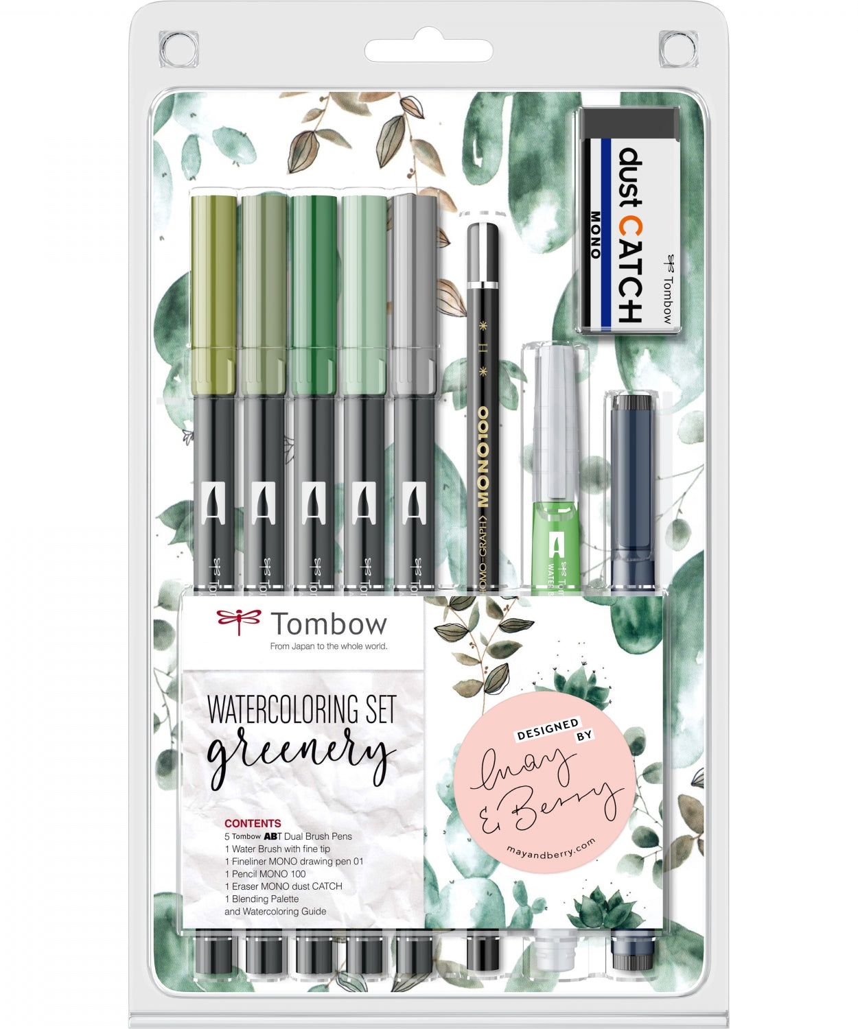 set markere acuarela botanic