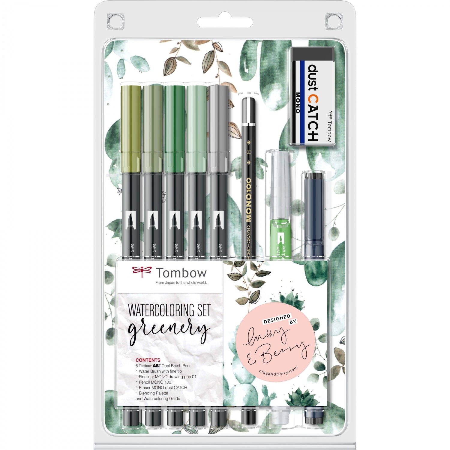 set markere acuarela botanic