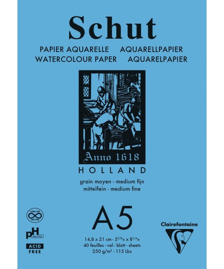 Bloc de desen 14.8 x 21 cm Acuarela 250g/m 40 file Schut Clairfontaine 975734C