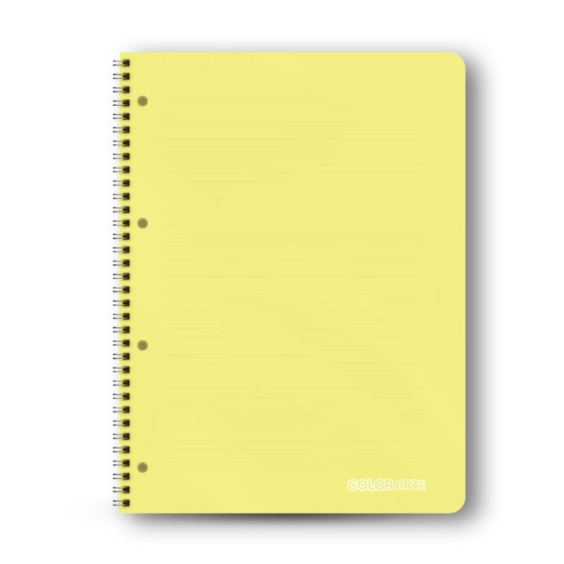 Caiet A4, 120 file, dictando, cu spirala, separatoare cu index, coperta plastic 350microni, 70g/mp Colorarte