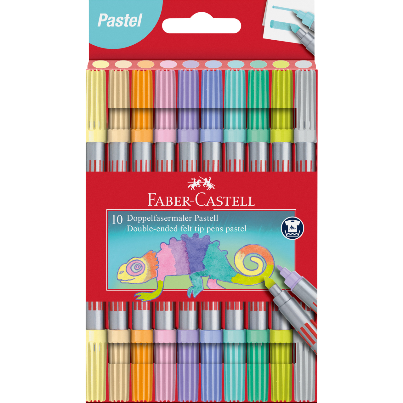 Carioci cu 2 capete 10 culori pastel Faber-Castell