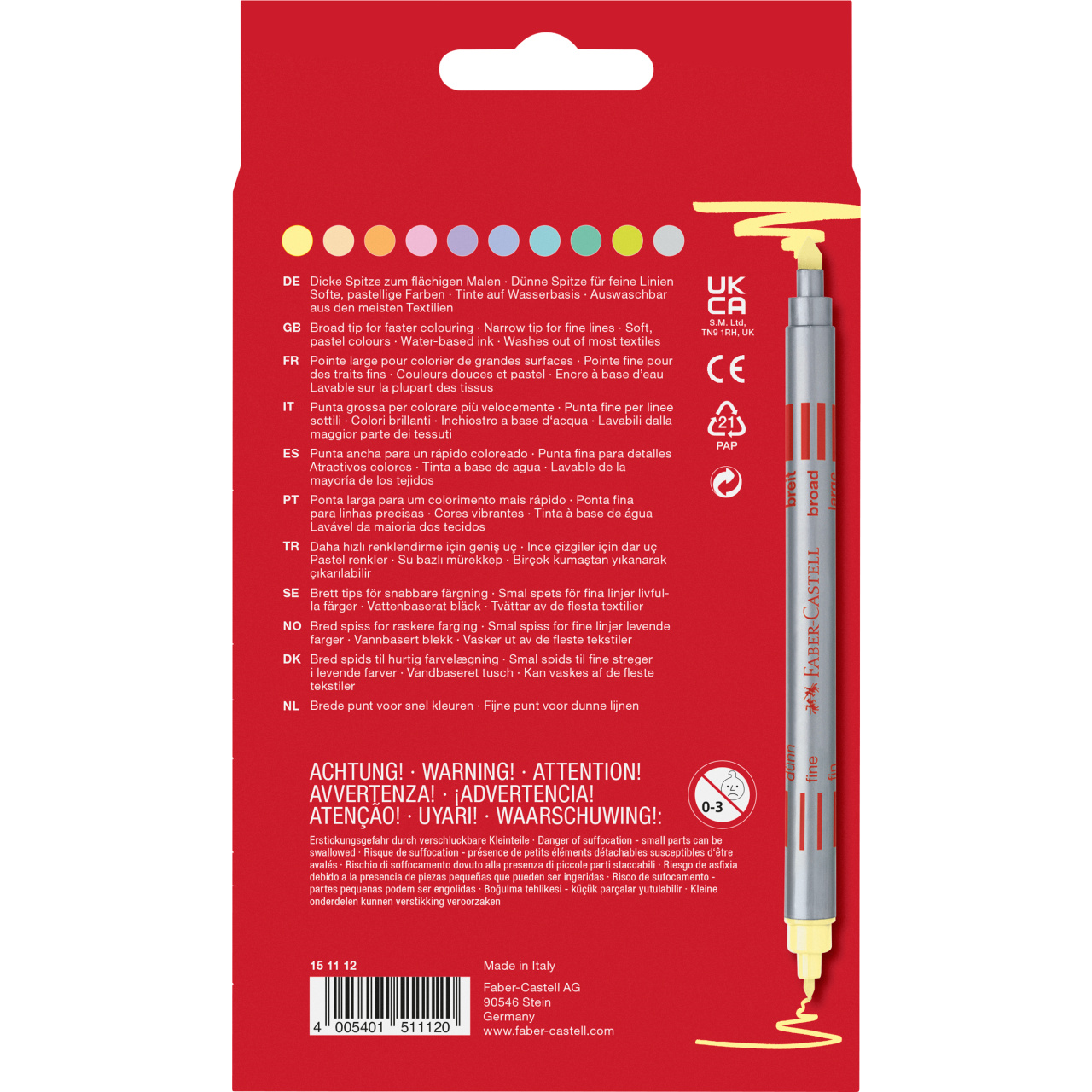 Carioci cu 2 capete 10 culori pastel Faber-Castell