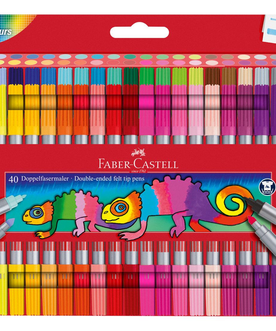 Carioci cu 2 capete 40 culori Faber-Castell