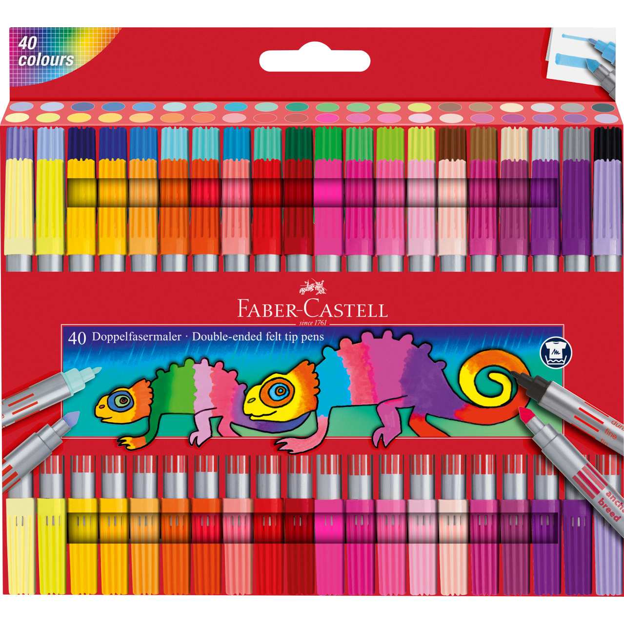 Carioci cu 2 capete 40 culori Faber-Castell