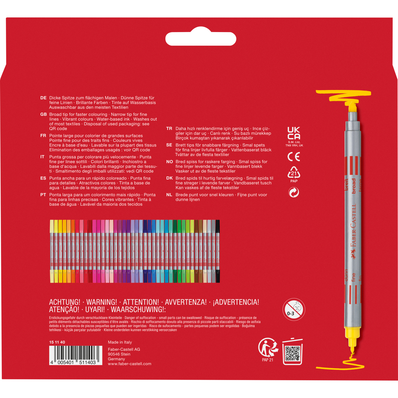 Carioci cu 2 capete 40 culori Faber-Castell