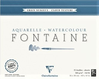 Bloc desen Fontaine Aquarelle 300 g/mp Cloud texture