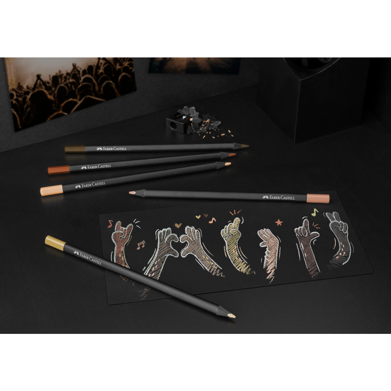 Creioane colorate set 12 culori skin tones Black Edition Faber-Castell
