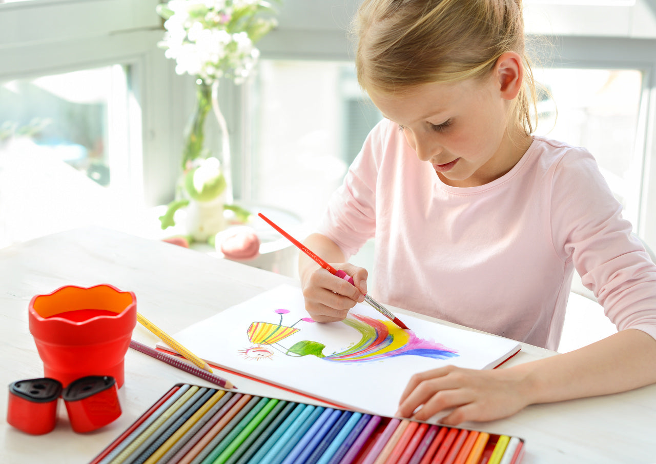 Creioane Grip colorate acuarelabile Faber-Castell 36 culori