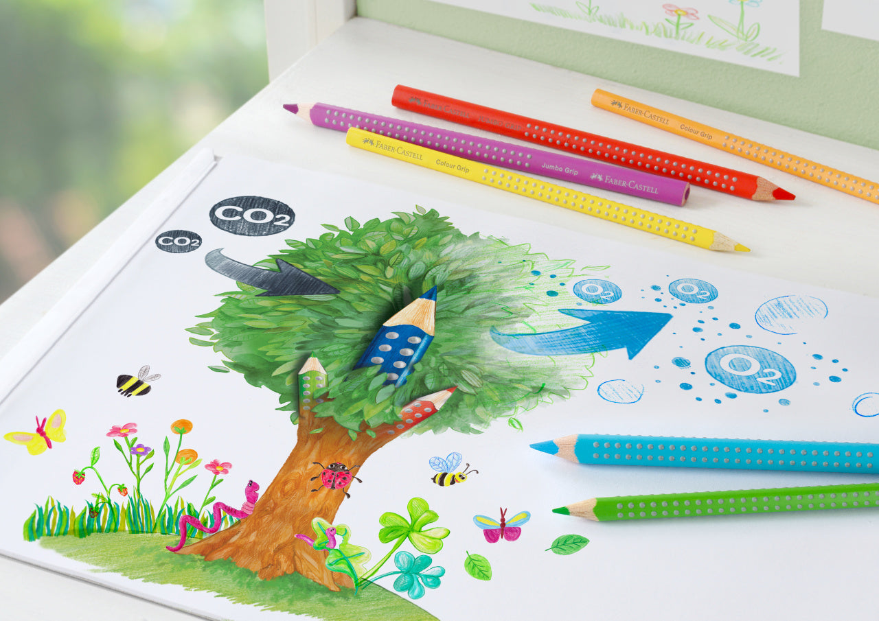 Creioane colorate set 6 culori grip 2001 Faber-Castell