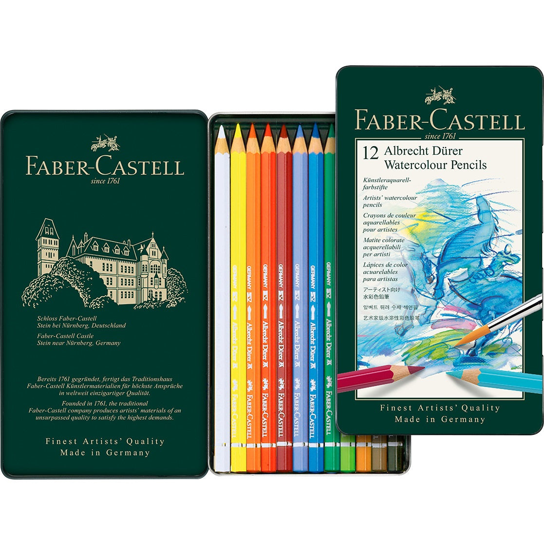 Creioane colorate acuarelabile set 12 culori A. Dürer Faber-Castell