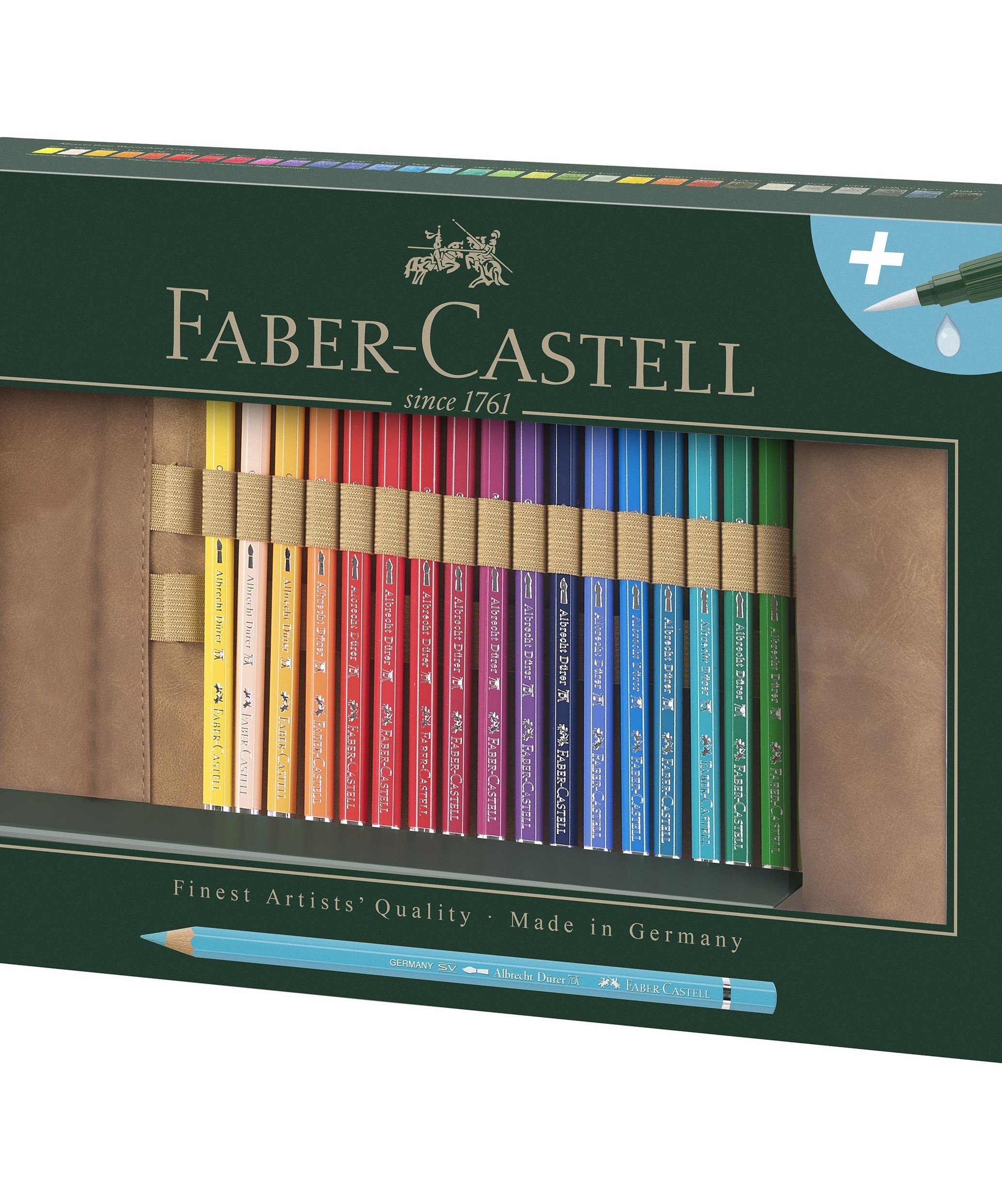 Creioane colorate acuarelabile rollup set 30 culori A. Dürer Faber-Castell