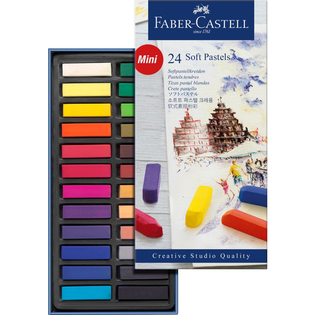 Pastel uscat mini set 24 culori Faber-Castell