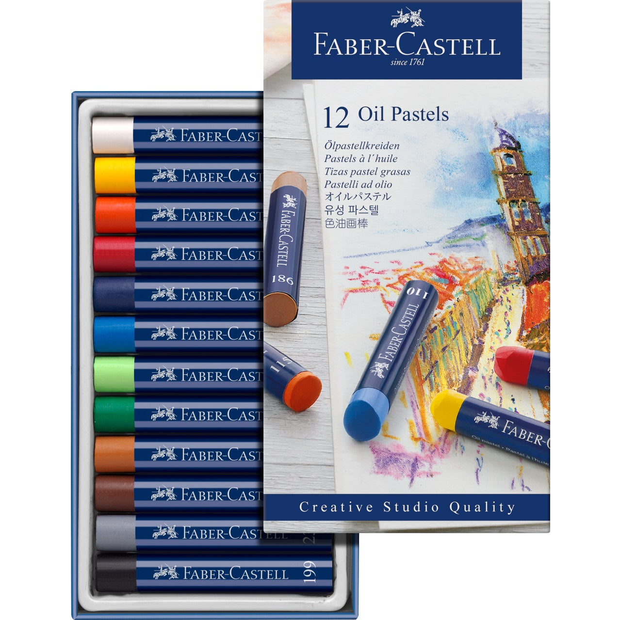Pastel gras set 12 culori Faber-castell