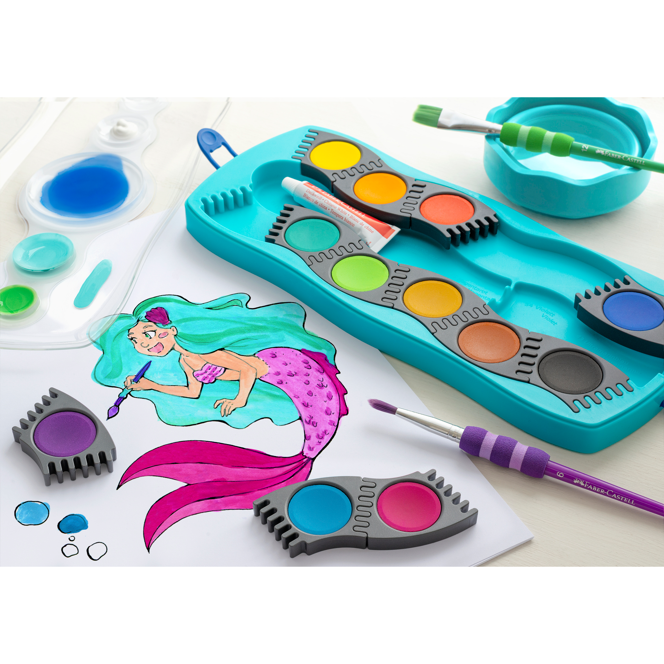 Cutie apa Click & Go Turcoaz Faber-Castell