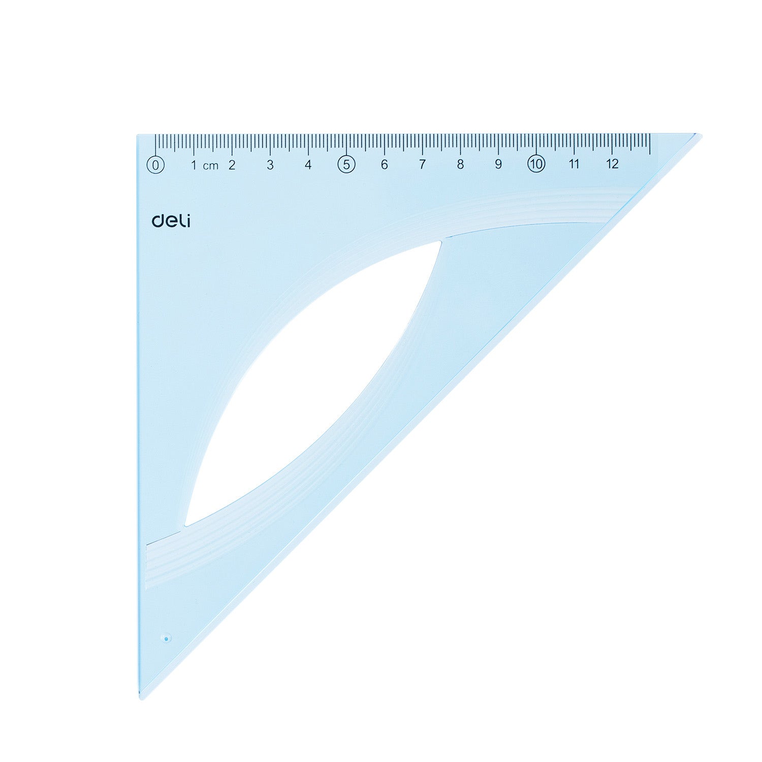 Echer 45 grade albastru transparent 12 cm Deli