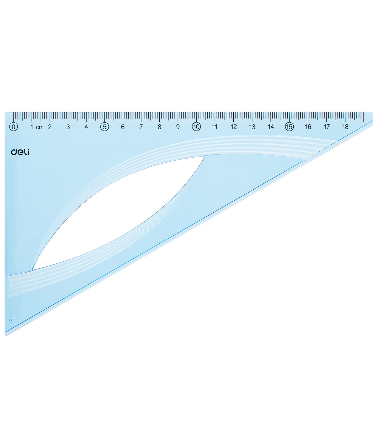 Echer 60 grade albastru transparent 18 cm Deli