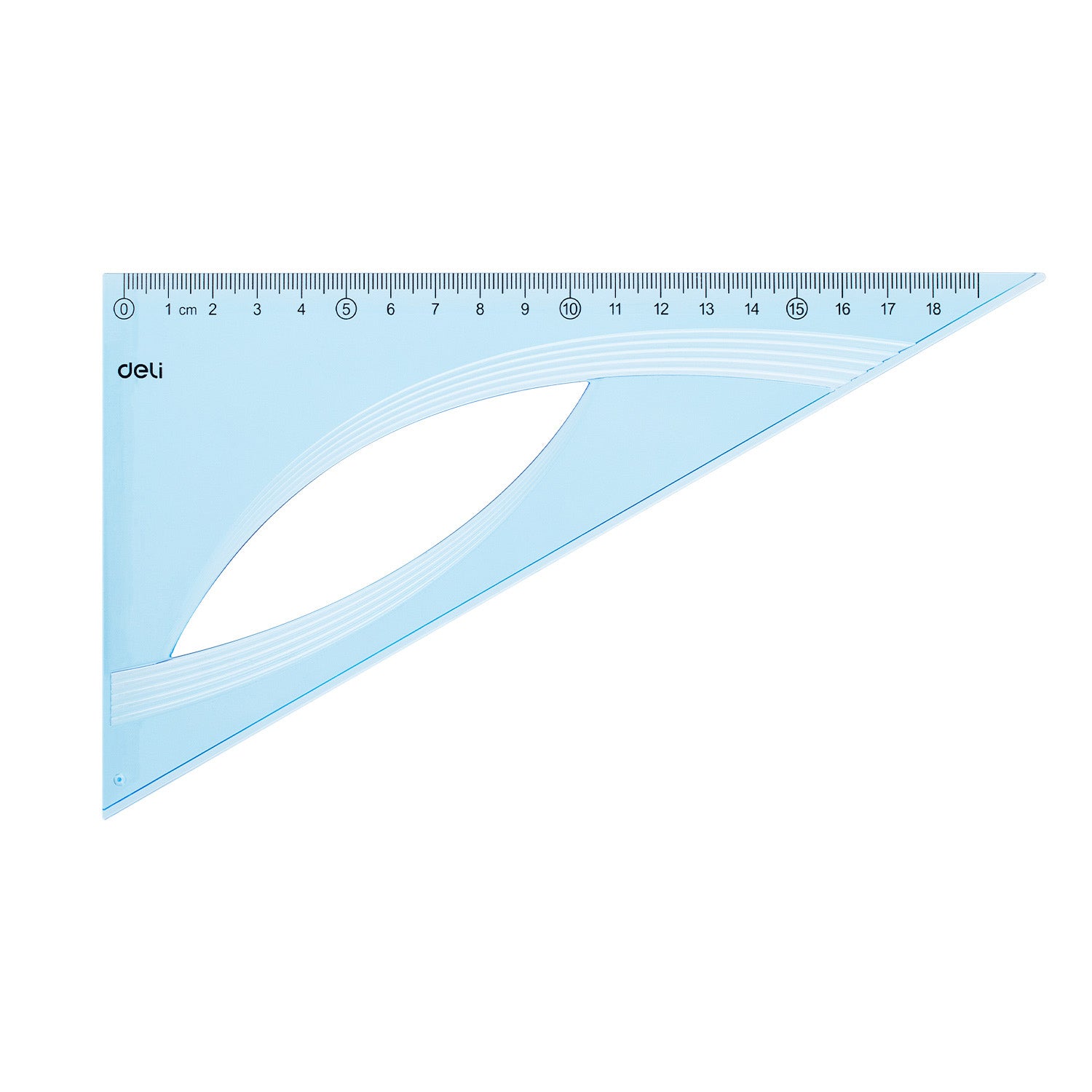 Echer 60 grade albastru transparent 18 cm Deli