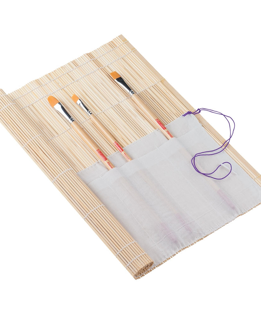 etui pensule din bambus Art Creation pentru pictura protectie pensule organizator hobby copii si adulti artisti