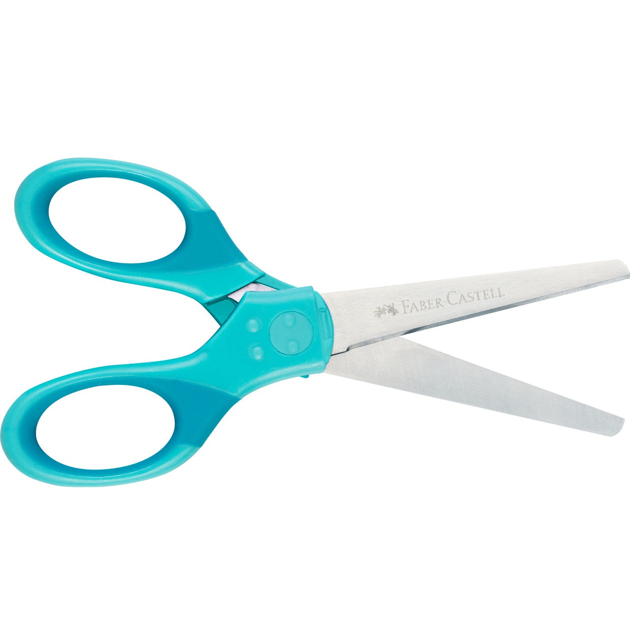 Foarfeca scolara cu protectie grip turcoaz Faber-Castell