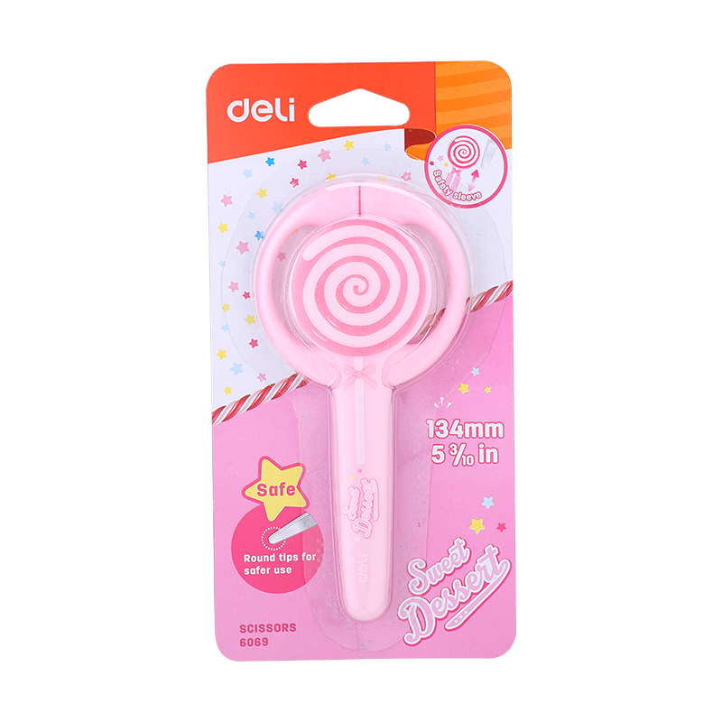 Foarfeca scolara cu protectie Lollypop Deli