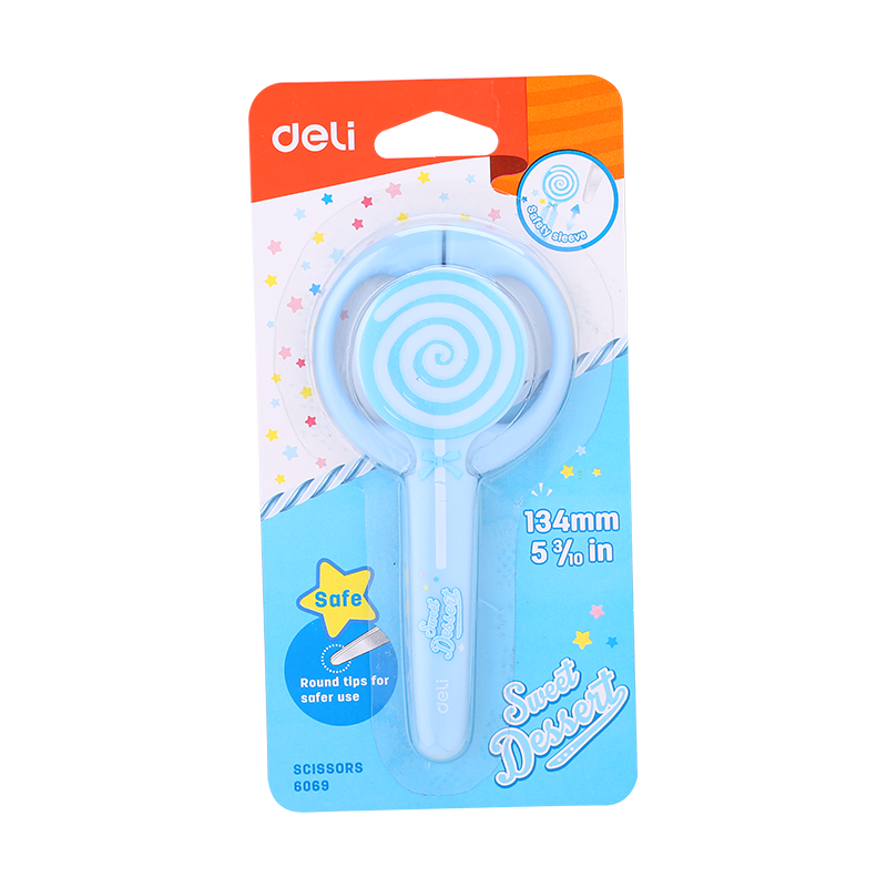 Foarfeca scolara cu protectie Lollypop Deli