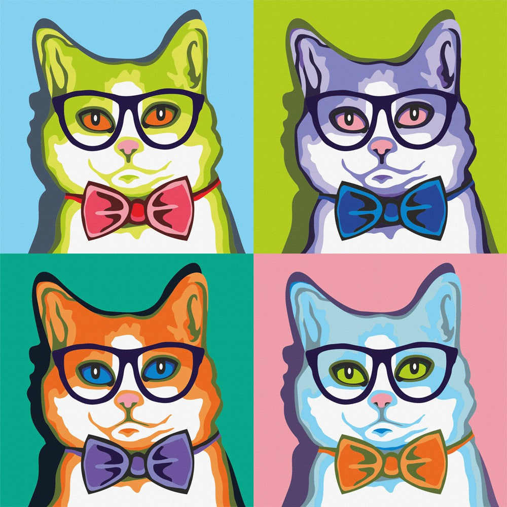 Acuarella - culori acrilice, accesorii papetarie, pensule, carioci si markere etc - Carton panzat predesenat Rosa Gallery 30x30cm Pop Art Cat din categoria , potrivit pentru uz profesional si hobby, disponibil online cu livrare rapida