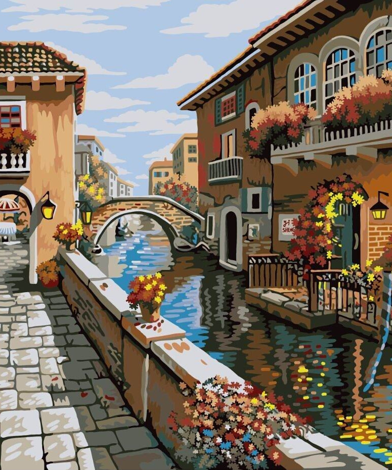 Set pictura pe numere  - Courtyard in Venice