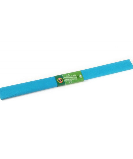 Hârtie creponată Koh-I-Noor albastru azuriu K9755-14 – hârtie decorativă elastică și rezistentă, ideală pentru proiecte DIY, flori din hârtie, ambalaje și decorațiuni handmade. Perfectă pentru artă, școală și papetărie creativă. Hârtie creponată albastru azur pentru hobby, craft și decor artistic.