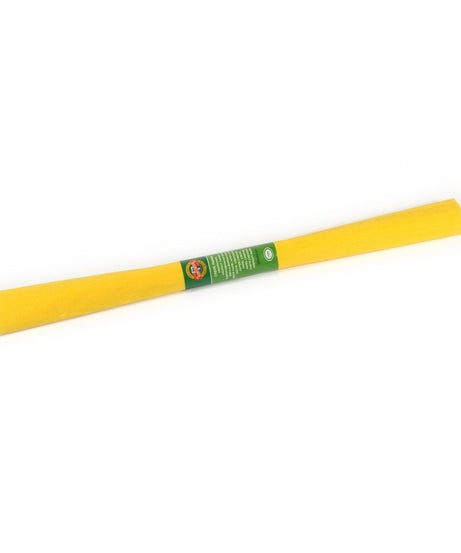 Hârtie creponată Koh-I-Noor galben intens K9755-10 – hârtie decorativă rezistentă și elastică, ideală pentru proiecte DIY, flori din hârtie, ambalaje și decor handmade. Perfectă pentru artă, școală și papetărie creativă. Hârtie creponată galbenă strălucitoare pentru hobby, craft și decor artistic.