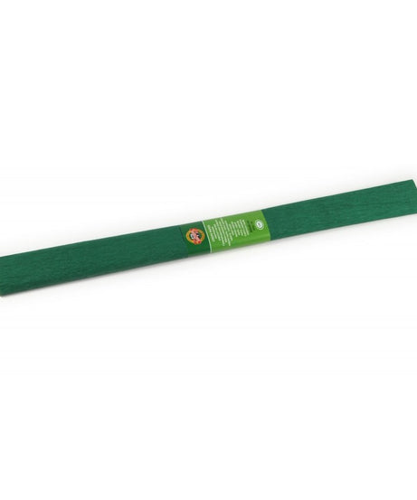 Hârtie creponată Koh-I-Noor verde închis K9755-19 – hârtie decorativă elastică și rezistentă, ideală pentru proiecte DIY, flori din hârtie, ambalaje și decorațiuni handmade. Material de calitate pentru artă, școală și papetărie creativă. Hârtie creponată verde pentru hobby, craft și decor artistic.