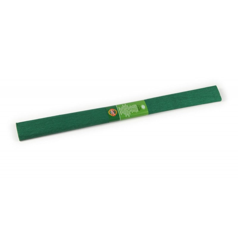 Hârtie creponată Koh-I-Noor verde închis K9755-19 – hârtie decorativă elastică și rezistentă, ideală pentru proiecte DIY, flori din hârtie, ambalaje și decorațiuni handmade. Material de calitate pentru artă, școală și papetărie creativă. Hârtie creponată verde pentru hobby, craft și decor artistic.