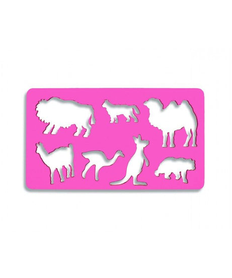 Sablon plastic animale 12x21 cm - 7 animale salbatice -  din categoria , util pentru elevi, studenti si profesori, calitate premium pentru rezultate excelente