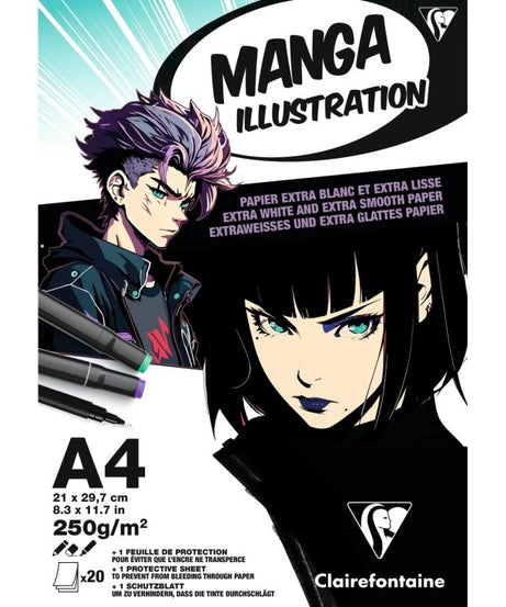 Bloc de desen A4 Manga Illustration 250g/m 20 file Clairfontaine