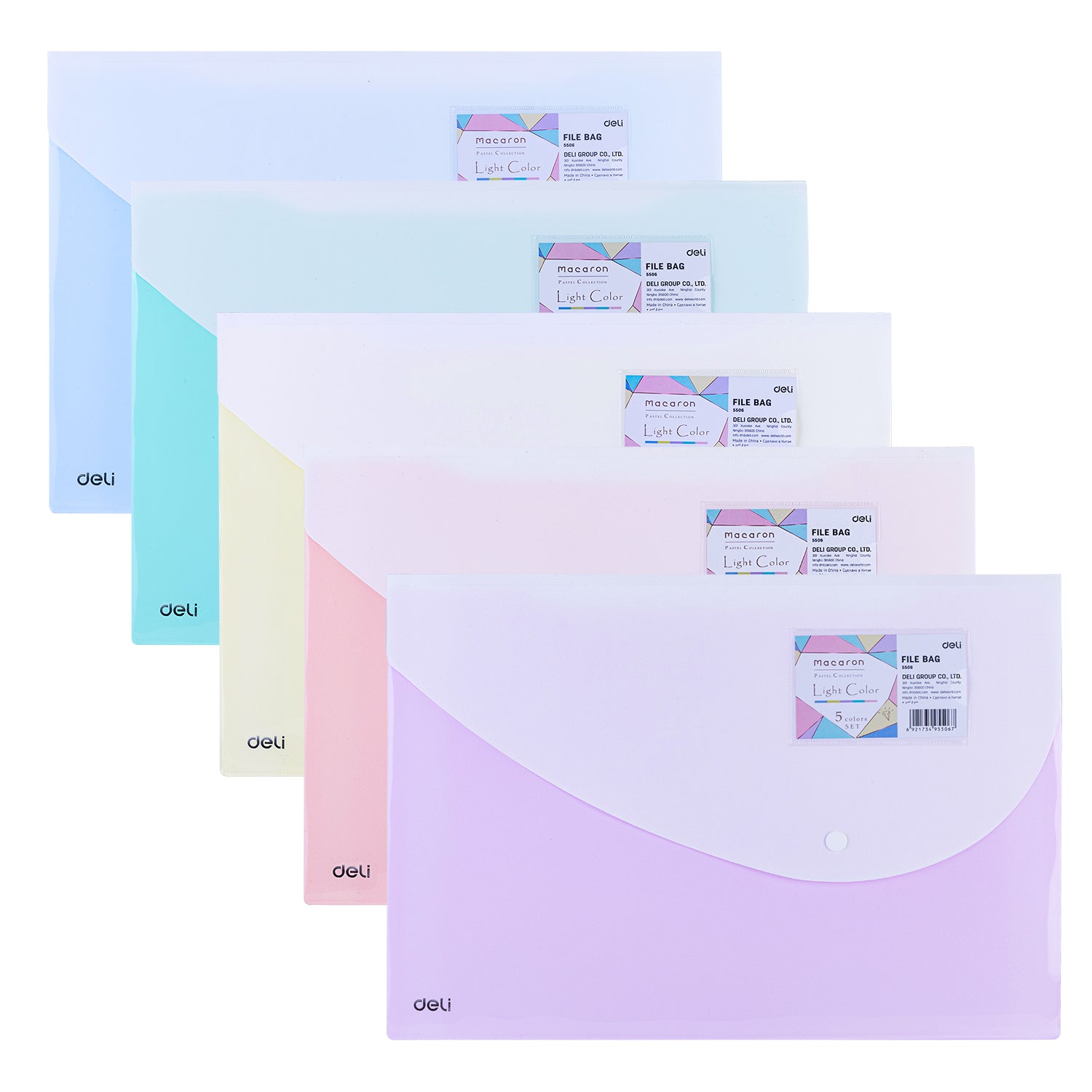 Mapa plastic tip plic cu buton si buzunar exterior A4 Deli