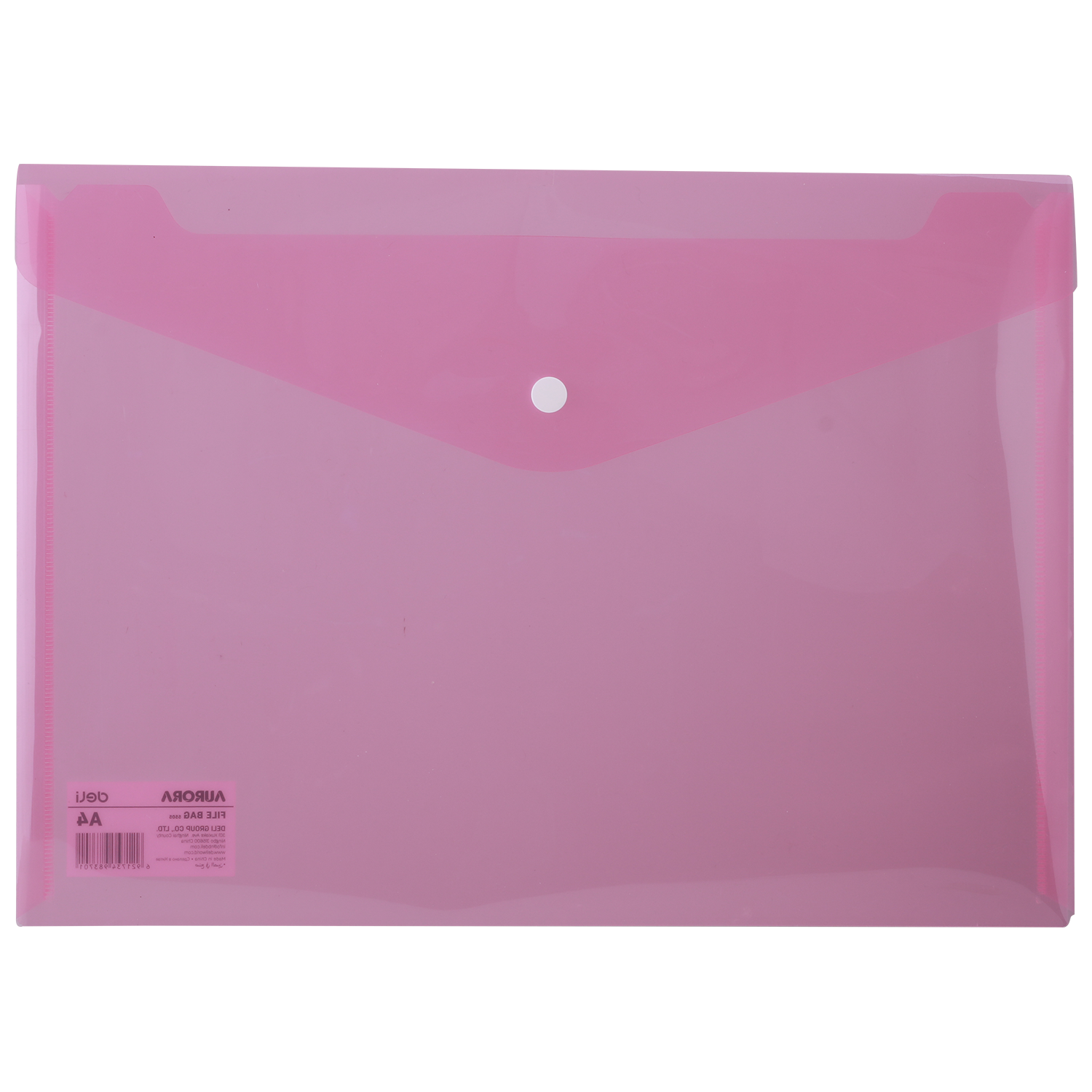 Mapa plastic tip plic cu buton A4 rosie Deli