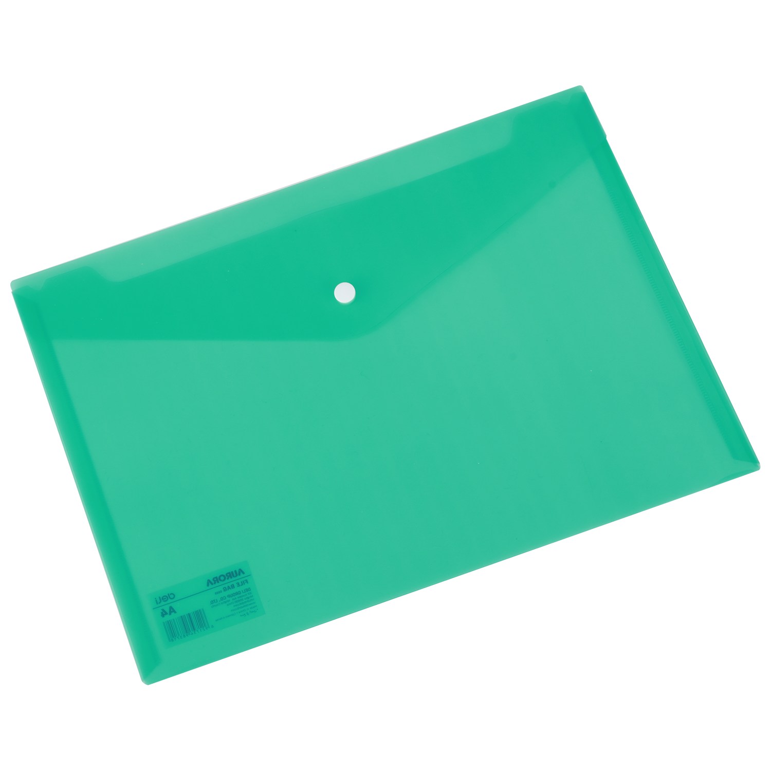 Mapa plastic tip plic cu buton A4 verde Deli