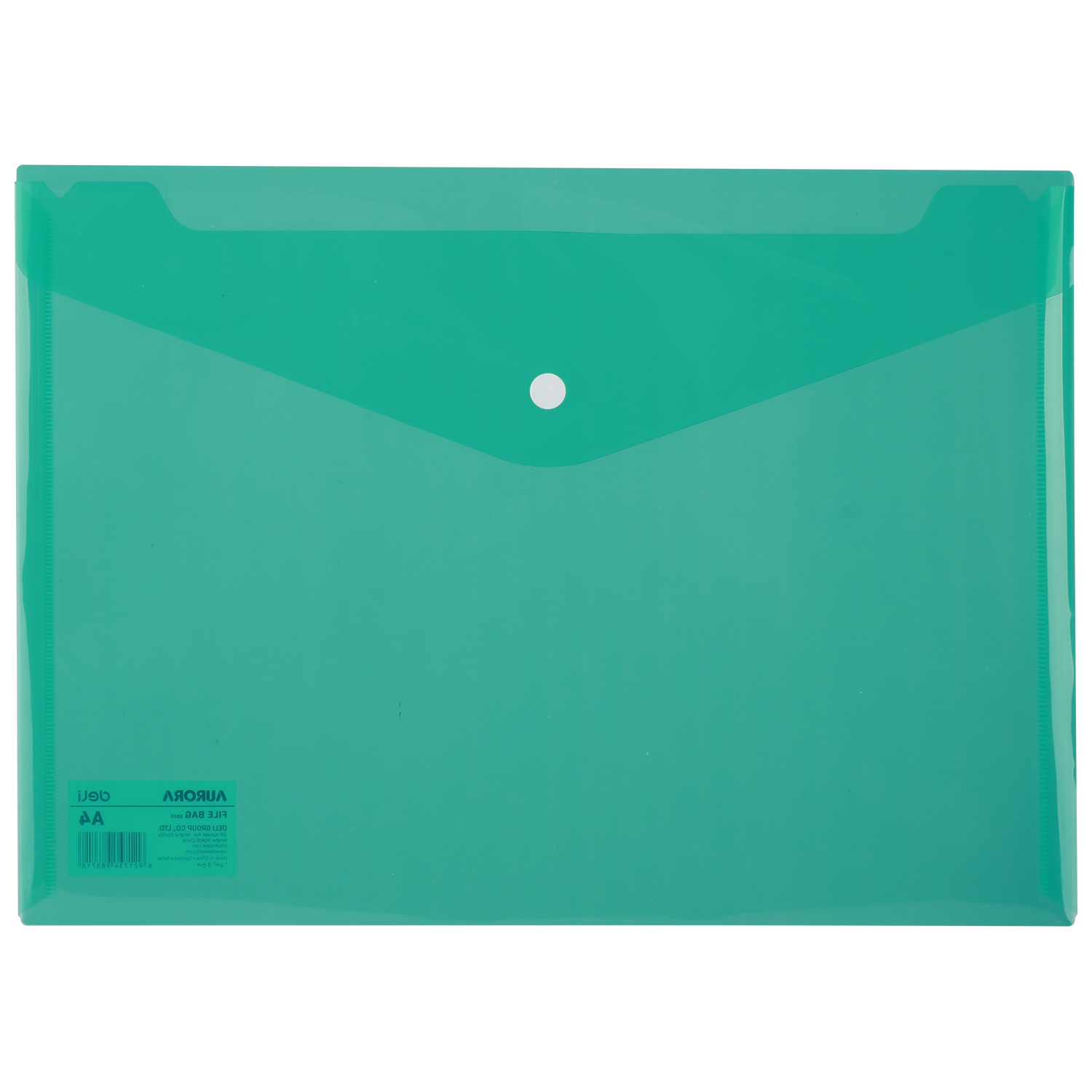 Mapa plastic tip plic cu buton A4 verde Deli