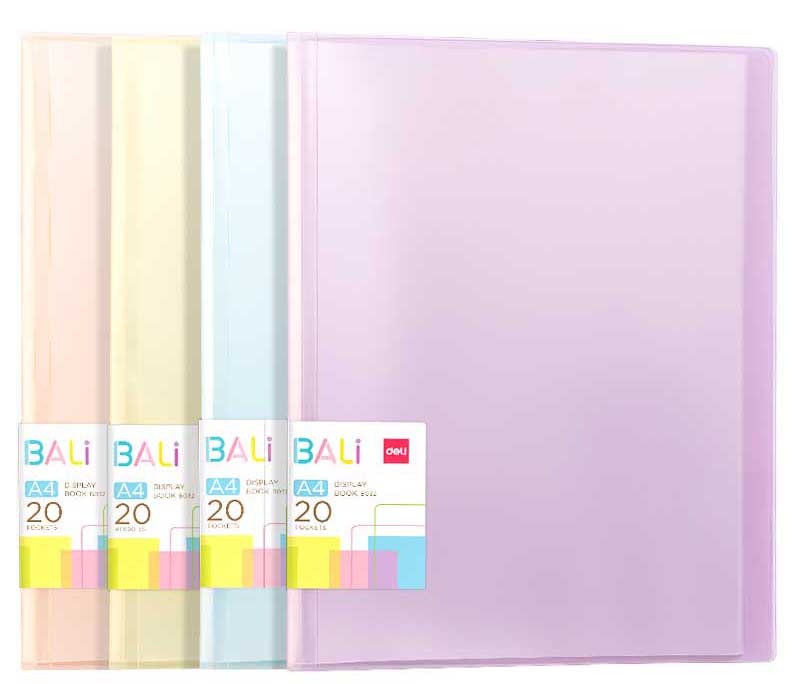 Mapa de prezentare A4 cu 20 folii, coperta rigida, culori pastel Bali Deli