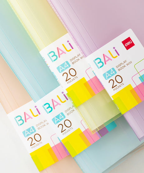 Mapa de prezentare A4 cu 20 folii, coperta rigida, culori pastel Bali Deli