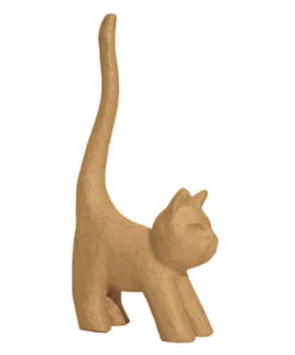 Figurina decorativa din carton - Pisica (coada lunga) 16.5cm Decopatch