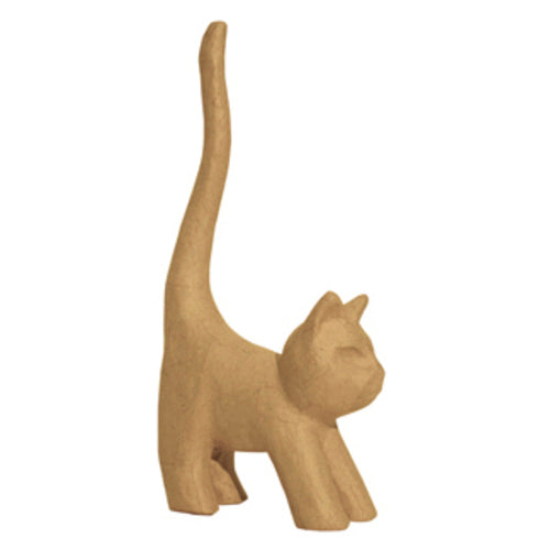 Figurina decorativa din carton - Pisica (coada lunga) 16.5cm Decopatch