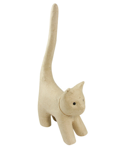 Figurina decorativa din carton - Pisica (coada lunga) 32cm Decopatch