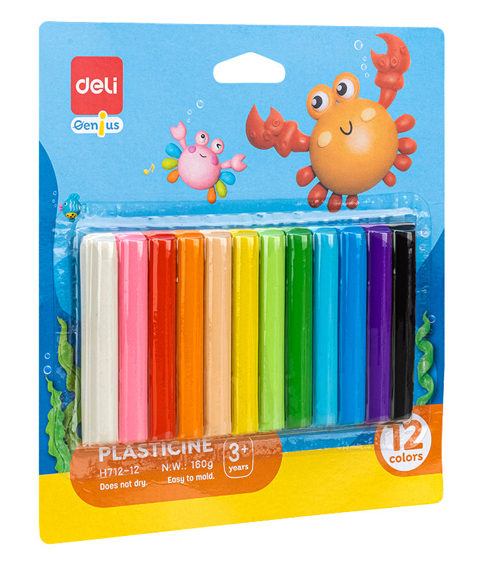 Plastilina set cu 12 culori 160g Deli