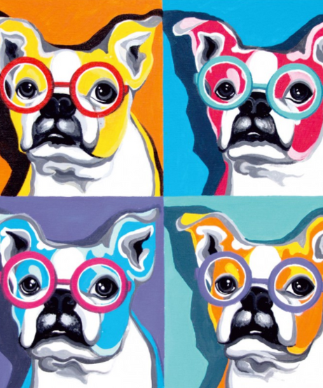 Carton panzat predesenat Rosa Gallery 30x30cm "Pop Art Dog"