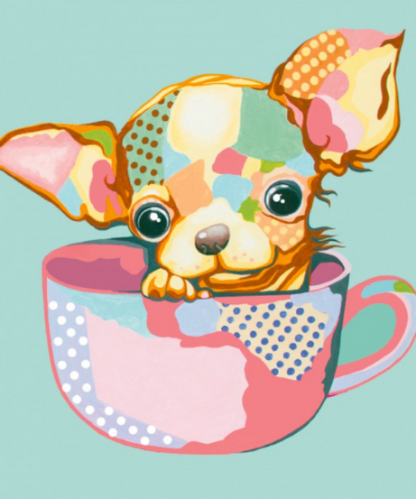 Acuarella - culori acrilice, accesorii papetarie, pensule, carioci si markere etc - Carton panzat predesenat Rosa Gallery 30x30cm "Pop Art Puppy" din categoria , ideal pentru scoala si teme zilnice, calitate premium pentru rezultate excelente