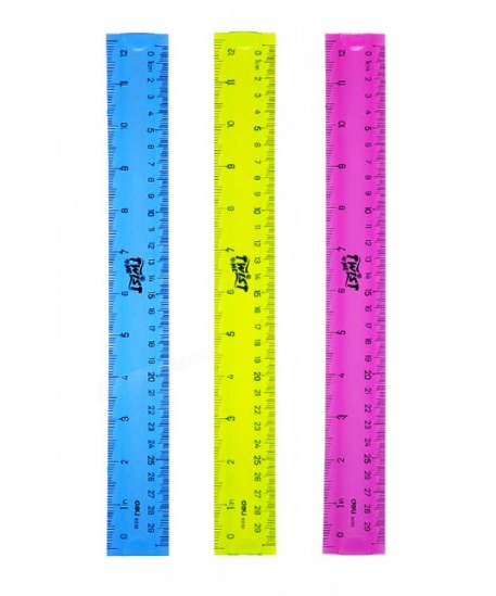 Rigla 30cm flexibila color Deli
