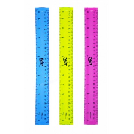 Rigla 30cm flexibila color Deli