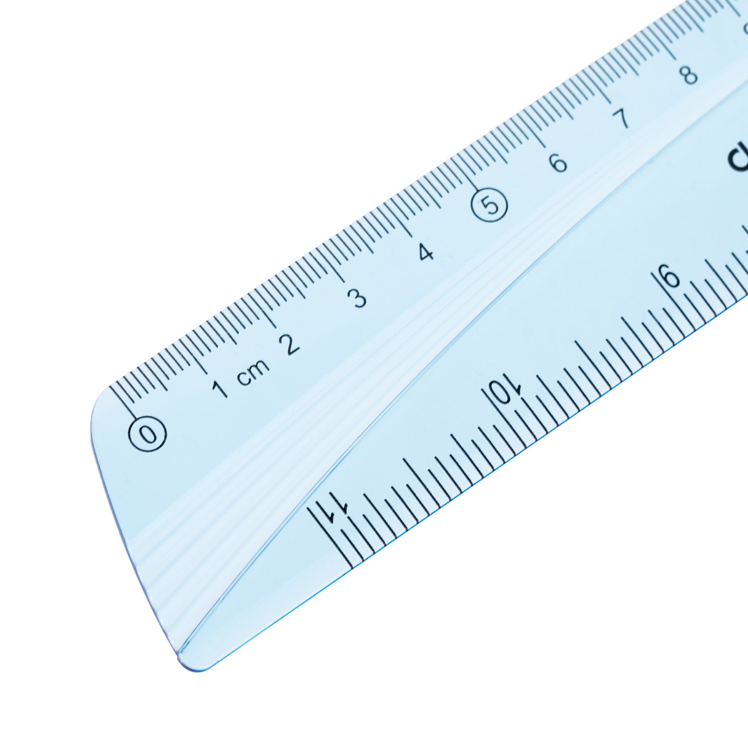 Rigla 20 cm albastra transparenta Deli